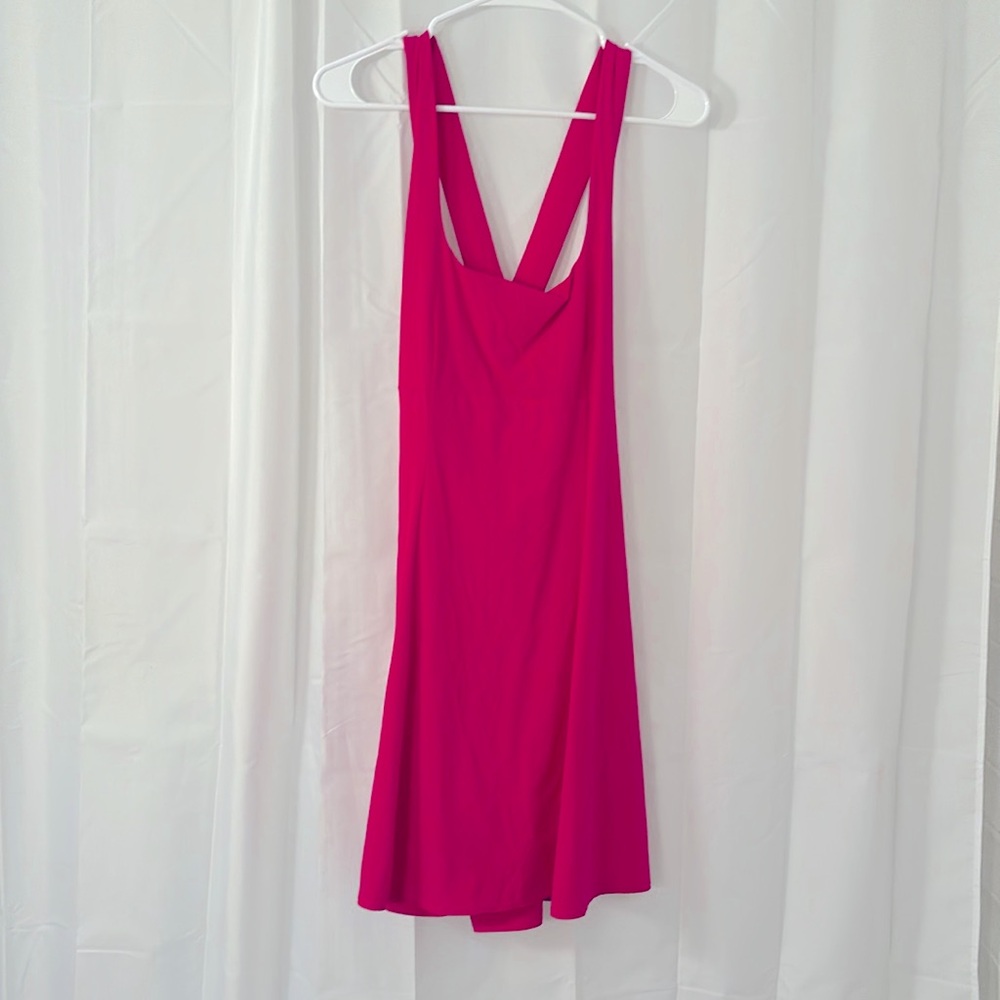 Pink Outdoor Voices cross back exercise dress.